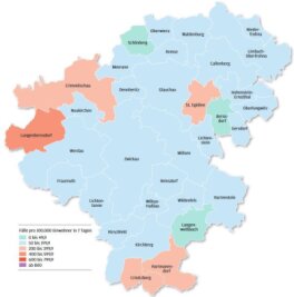 Coronadaten für jeden Ort im Landkreis Zwickau - eine Kommune ohne Neuinfektionen - 
