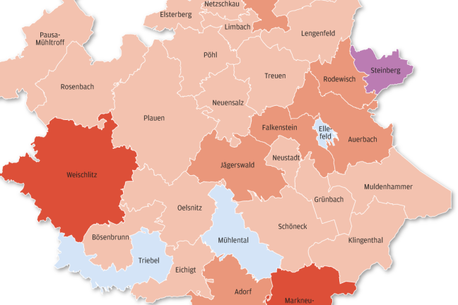 Coronadaten im Vogtland: Das sind die Zahlen der Kommunen - 