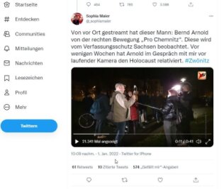 Coronaregeln mit NS-Zeit verglichen: Pro-Chemnitz-Stadtrat freigesprochen - Wenige Wochen nach dem Interview mit Bernd Arnold twitterte die Stern-Reporterin über den Vorfall. 