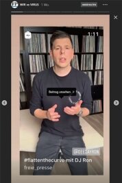 Coronazeiten: Wie wir Sie auf Instagram auf dem Laufenden halten - DJ Ron per Videobotschaft: Bitte bleibt zu Hause. 