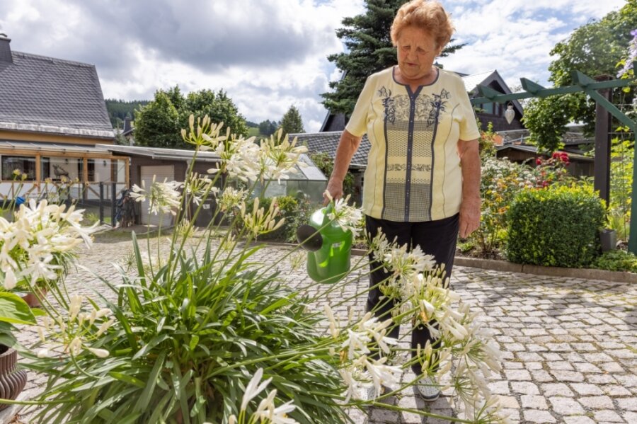 Crottendorferin genießt vielfältige Blütenpracht in ihrem Garten - 