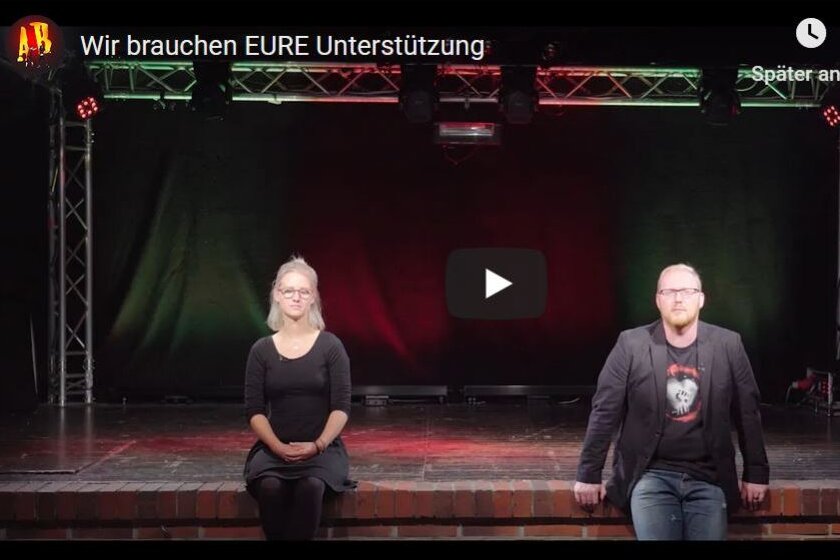 Crowdfunding-Kampagne gestartet: Annaberger Kulturzentrum "Alte Brauerei" sendet Hilferuf - In einem Youtbe-Video wenden sich Projektmanagerin Elisabeth Gehlert und Marcel Hofmann mit einem Hilferuf an das Publikum.