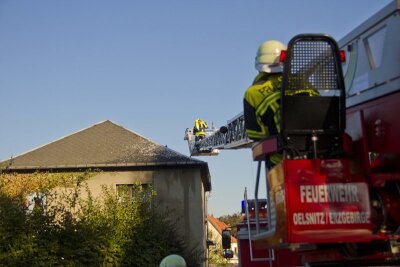 Dachstuhlbrand in Oelsnitz - 