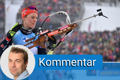 Dank an die Mama - Biathletin Denise Hermann-Wick am Schießstand. Thomas Prenzel kommentiert das Ergebnis der Biathlon-WM in Oberhof.