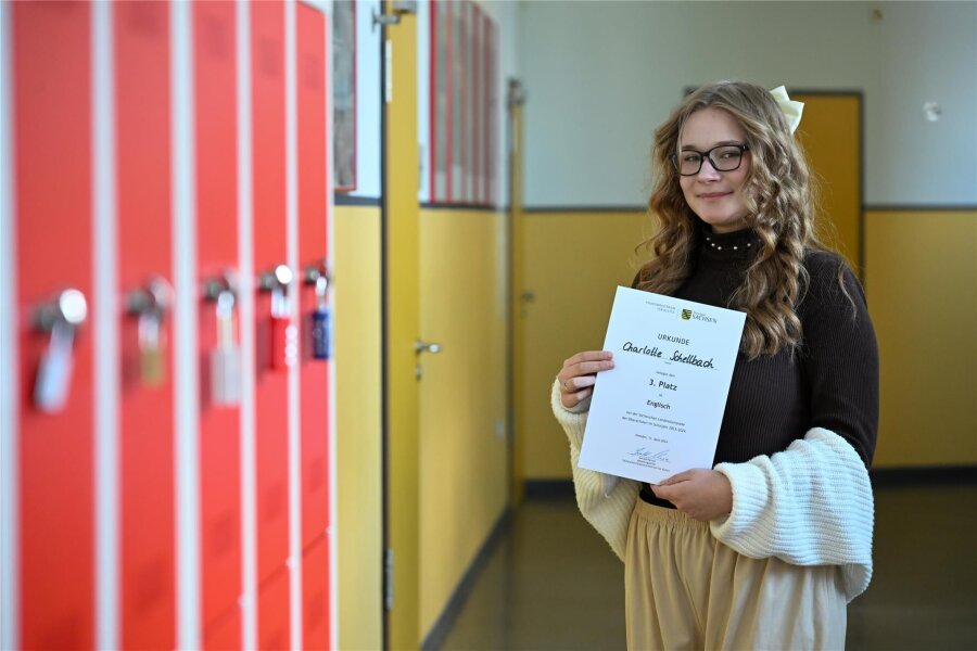 Dank Serien und Büchern: 15-Jährige aus Limbach-Oberfrohna brilliert mit Englischkenntnissen - Charlotte Schellbach von der Limbacher Pestalozzischule hat bei der Fremdsprachenolympiade in Dresden den dritten Platz belegt.