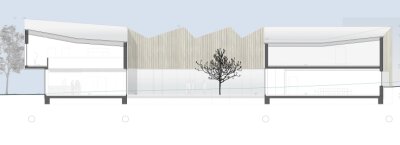 Das kann das neue Kulturhaus leisten - Sheddächer - im Volksmund Sägezahndächer - sollen die Saalteile mit Tageslicht versorgen.