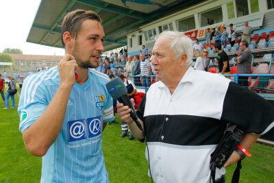 Gert Zimmermann im Interview nach einem Spiel des Chemnitzer FC.