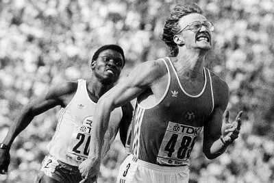Das sind die zehn berühmtesten Sportler aus Chemnitz - Thomas Schönlebe wird 1987 Weltmeister über 400 m in Rom.