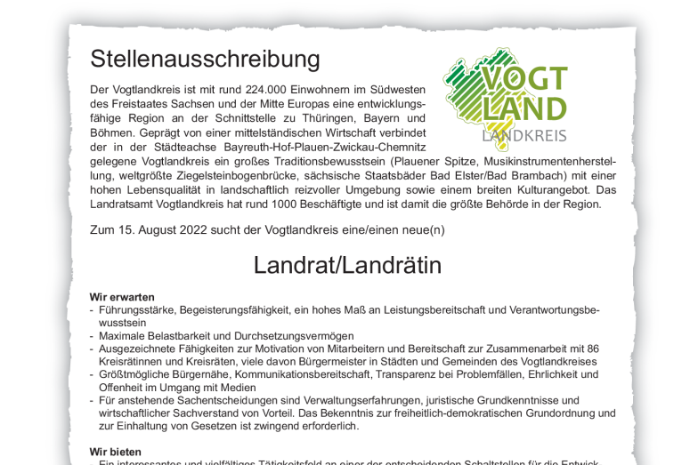 Das Vogtland sucht den Super-Landrat - 
