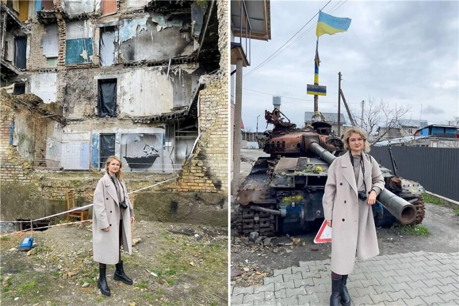 Das wahre Gesicht des Krieges: Warum eine junge Ukrainerin für einen Film in ihr Heimatland zurückgekehrt ist - Kaputte Wohnhäuser, liegengebliebene Panzer: Nataliya Tereshchenko dokumentierte die Zerstörungen im ukrainischen Kriegsgebiet.