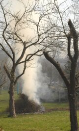 Debatte über offene Feuer in Gornaus Gärten neu entbrannt - Solche schwelenden Haufen können schnell Nachbarschaftsstreitigkeiten auslösen.