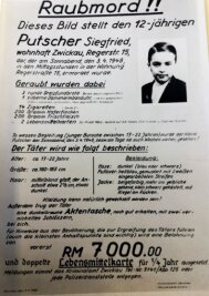 Der Beil-Mörder wurde nie gefunden - Mit diesem Plakat wurde nach dem Mörder öffentlich gefahndet.