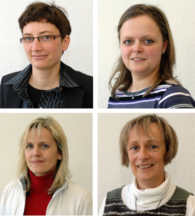 Der Kinderarzt ist immer der erste Ansprechpartner - Oben: Jana Lorenz und Claudia Andreas-Aue; unten: Simone Morgestern und Maja Schäfer.