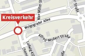 Der Kreisverkehr in Wolgograder Allee/Chemnitzer Straße ist fertig gestellt - 