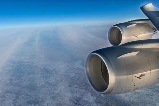 Der Überflieger - Über den Wolken: Die Boeing 747-8 auf ihrem Weg von Seattle nach Frankfurt.