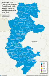 Der Wahlkreis ist komplett hellblau - 