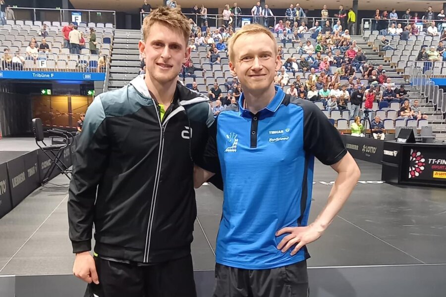 Deutsche Meisterschaft im Tischtennis: Hohensteiner erfüllt sich mit Bronze einen Kindheitstraum - Johan Koschmieder vom TTC Sachsenring (links) und Alexander Flemming haben in Erfurt Bronze gewonnen.