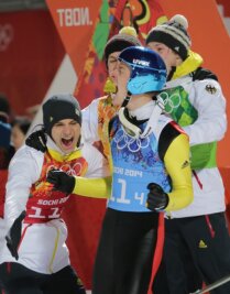 Deutsche Skispringer zum dritten Mal Team-Olympiasieger - 