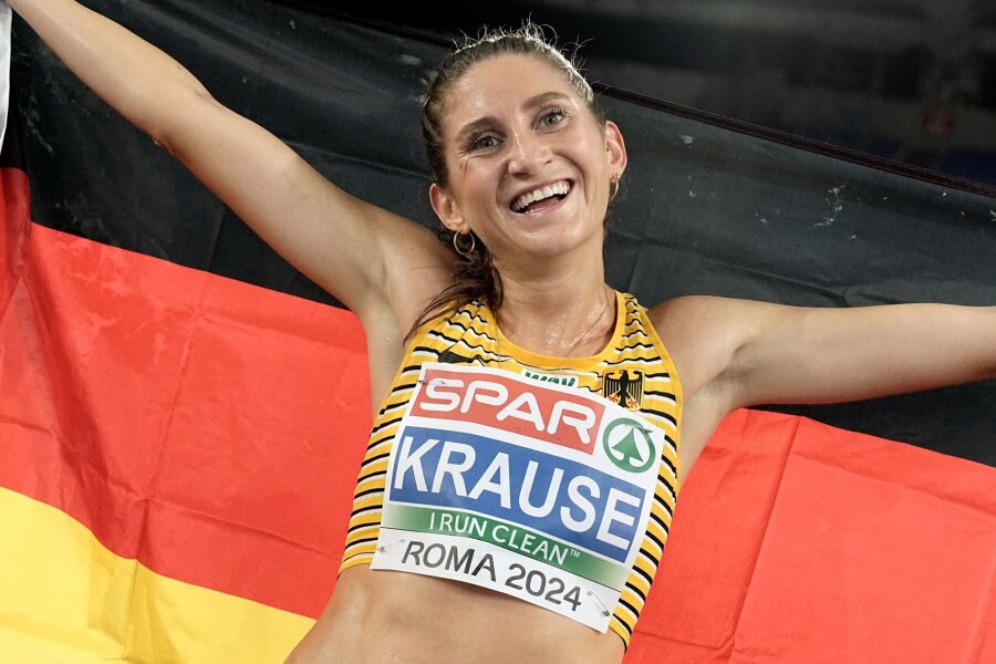 Deutscher Verband: EM-Silber für Hindernisläuferin Krause - Gesa Krause freut sich über EM-Silber über 3000 Meter Hindernis.