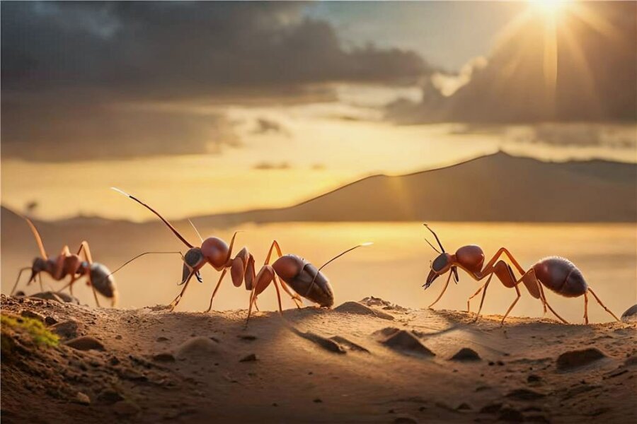 Die Leuchtturmbauer - Woran sich Ameisen in der Wüste orientieren - Auf Futtersuche. 