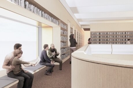 Die Stadtbibliothek soll nach dem Umbau frisch und modern aussehen - 