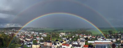 Doppelter Regenbogen überspannt Neukirchen - Doppeltes Glück? - 