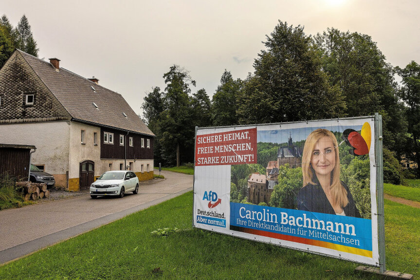 Ein Heimspiel für Carolin Bachmann: Die AfD-Direktkandidatin stammt aus Dorfchemnitz. Hier holte sie am Sonntag über 52 Prozent.