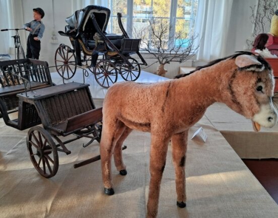 "Dreidimensionales Puzzle" bereichert Weihnachtsschau - Reichlich 60 Kinderfahrzeuge bereichern die Ausstellung. Das älteste Exemplar ist dieser Ziegenbockwagen, der um das Jahr 1860 herum gebaut wurde.