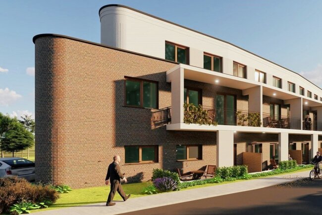 DRK baut in Brand-Erbisdorf Wohnungen fürs Alter - So soll es aussehen: Das neue Soziale Zentrum soll neben 31 Wohneinheiten auch Räume für Betreuungsstellen erhalten. 