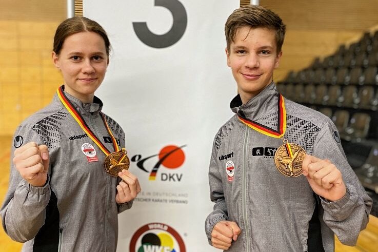 Duo auf der Matte - Selina Fabian und Dustin Striesche gewannen im Oktober je eine Bronzemedaille bei der U-21-DM im bayrischen Elsenfeld. 