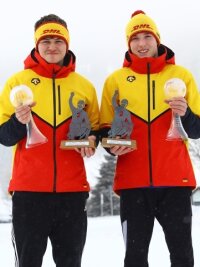 Duo schnell in der Spur - Paul Kunze und Max Trippner (r.) haben Platz 2 im A-Jugend-Weltcup der Rodler belegt. 