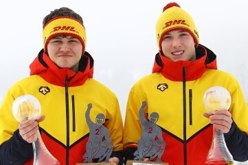 Duo schnell in der Spur - Paul Kunze und Max Trippner (r.) haben Platz 2 im A-Jugend-Weltcup der Rodler belegt. 