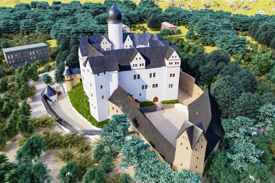Durch das Laserauge: So hat noch niemand Schloss Rochsburg gesehen - Dieses 3D-Modell von Schloss Rochsburg ist nach der Vermessung der historischen Gebäude entstanden. 