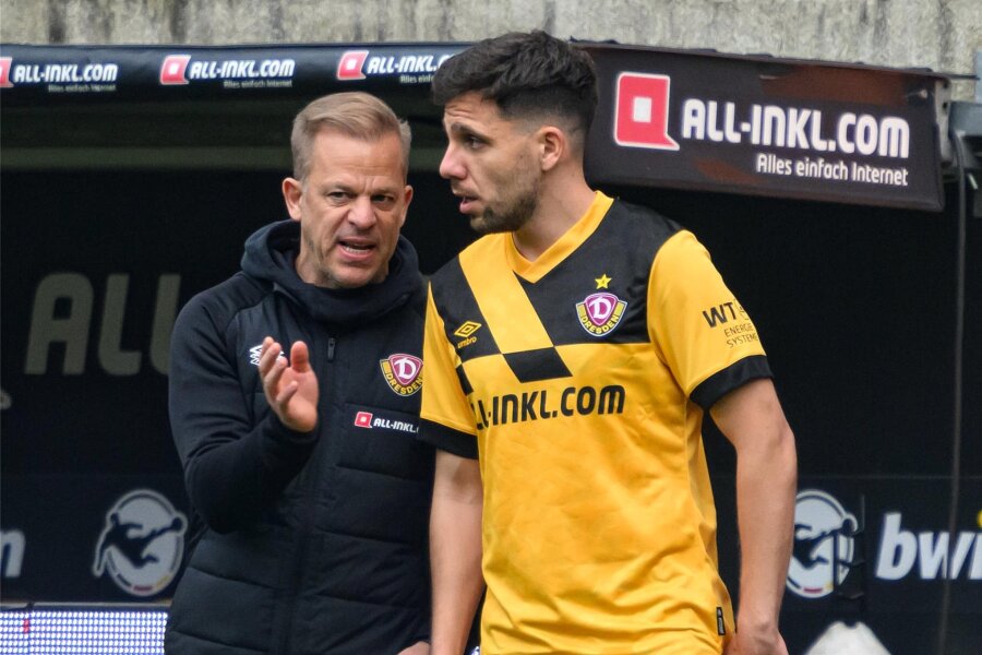 Dynamo Dresden: Ausfall von Arslan droht - Dynamo -Trainer Markus Anfang mit Ahmet Arslan.