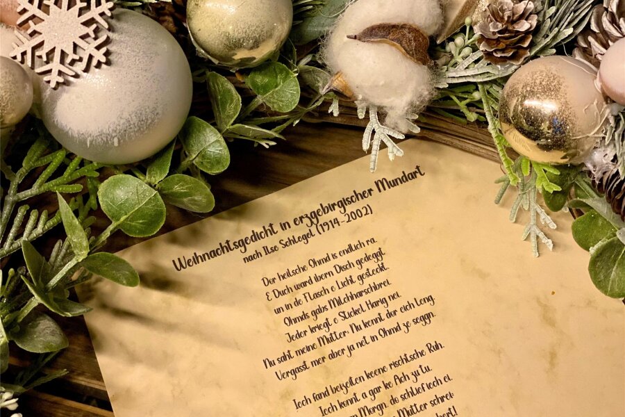 Ein Gedicht, das verbindet: Stollberger Familie hält Tradition aufrecht - Ein Auszug aus dem besagten Gedicht, das Ilse Schlegel jährlich aufsagte.