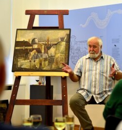Ein langer Abend mit Leo Lessig - Der Maler und Grafiker Leo Lessig beim Kunstgespräch im Gellert-Museum Hainichen. Als Lehrer für Kunsterziehung hat der heute 80-Jährige mehrere Schülergenerationen geprägt.