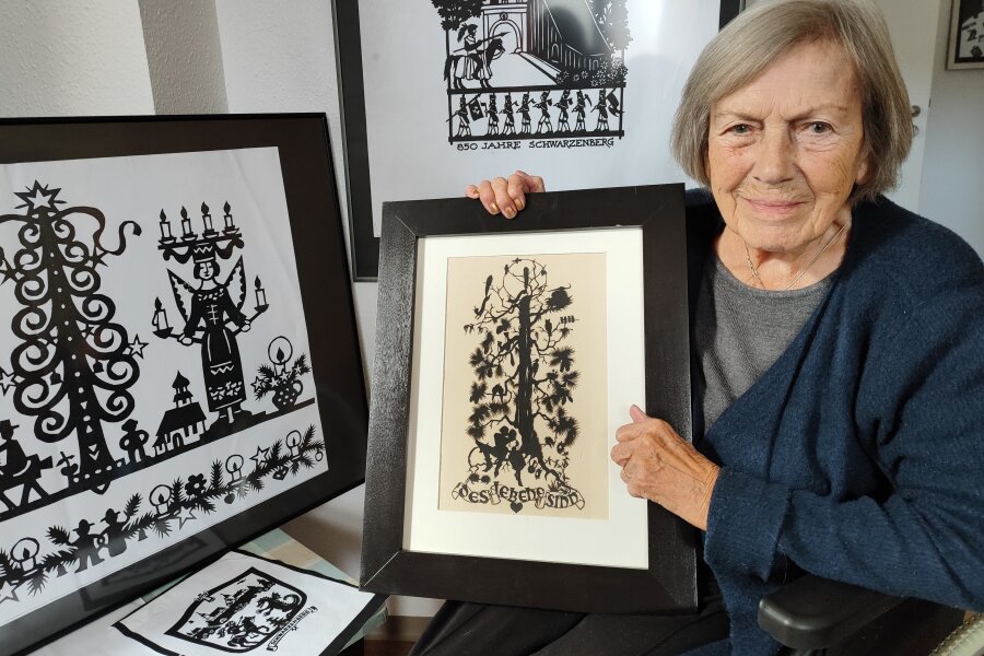 Ein Leben für die Schattenkunst: Die Schwarzenberger Scherenschnitt-Künstlerin Gudrun Beier - Gudrun Beier beherrscht die hohe Kunst des Scherenschnitts. Im Alter von acht Jahren fertigte sie ihre erste Arbeit. 