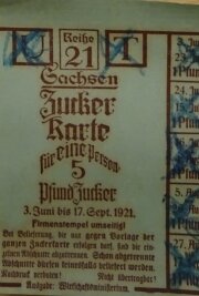 Eine Reise in die Zeit vor 100 Jahren - Eine Lebensmittelkarte für Zucker-Rationen.