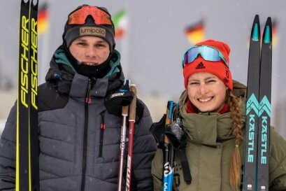 Doppelsieger der Deutschen Meisterschaft im Skilanglauf: Toni Rollinger aus Steinbach und Charlotte Böhme aus Stützengrün. 