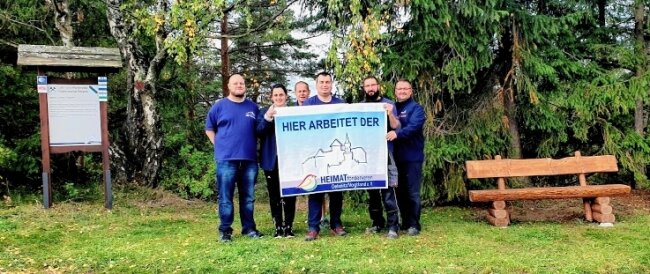 Einsatz an der Ludwig-Fundgrube - Die Mitglieder im Einsatz am ehemaligen Lehr- und Wanderpfad Vogtländischer Bergbau. 