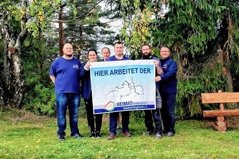 Einsatz an der Ludwig-Fundgrube - Die Mitglieder im Einsatz am ehemaligen Lehr- und Wanderpfad Vogtländischer Bergbau. 