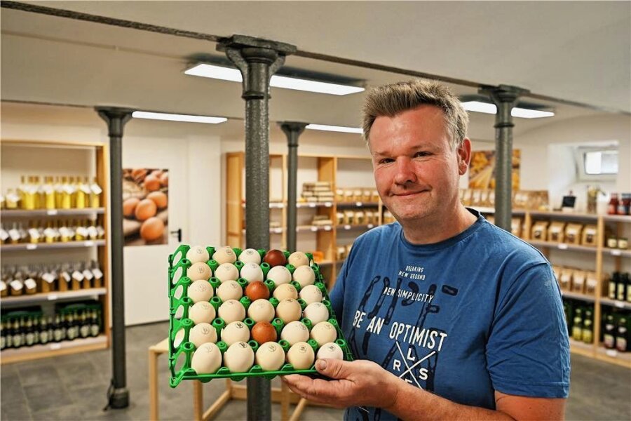 Eis und Geflügel im Hofladen in Arnsdorf - Bei Sven Börner im Hofladen gibt es natürlich auch Eier. 