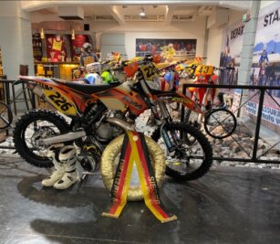 Enduro-Museum: Maschinen sind da - Die Siegermaschine von Marcus Kehr aus Flöha wird im neuen Enduro-Museum zu sehen sein. 