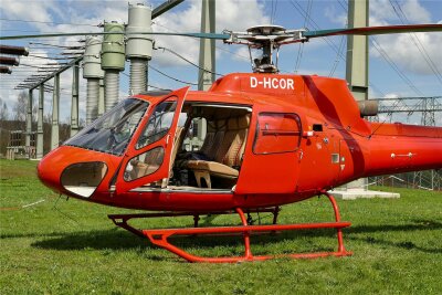 Energieversorger überfliegt im Vogtland Hochspannungsleitungen - Mit diesem Hubschrauber wurden im Vorjahr die Hochspannungsleitungen in Südsachsen kontrolliert.