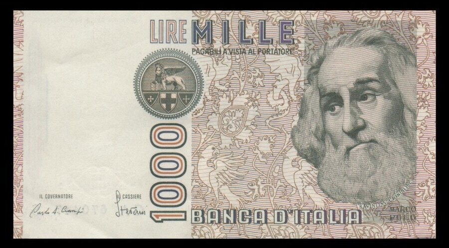 Die Banca d'Italia würdigte Marco Polo 1982 damit, ihn auf der 1000-Lire-Banknote abzubilden. Sie war bis 1995 verkehrsfähig.  