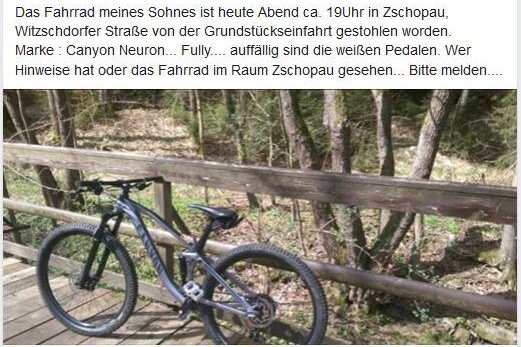 Erfolgreicher Facebook-Aufruf: Zschopauer bekommt gestohlenes Fahrrad zurück - 