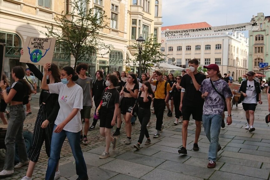 Erneut jugendliche Klima-Demo in Zwickau - 