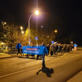 Demonstranten in Schwarzenberg.
