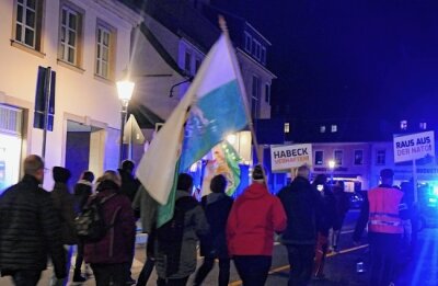 Erneut Proteste im Erzgebirge - Aufzug in Zschopau.