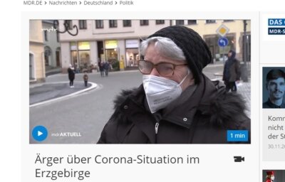 Erzgebirge als Corona-Hotspot in den Schlagzeilen - Diese Frau, die der MDR in Annaberg-Buchholz interviewte, hat ihren Mann durch Corona verloren. Das Video berührt viele im Internet. 